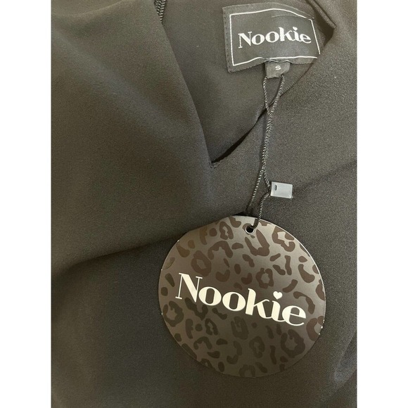 NOOKIE Black Hollywood Crepe Midi Dress Size Small NEW - Picture 3 of 11